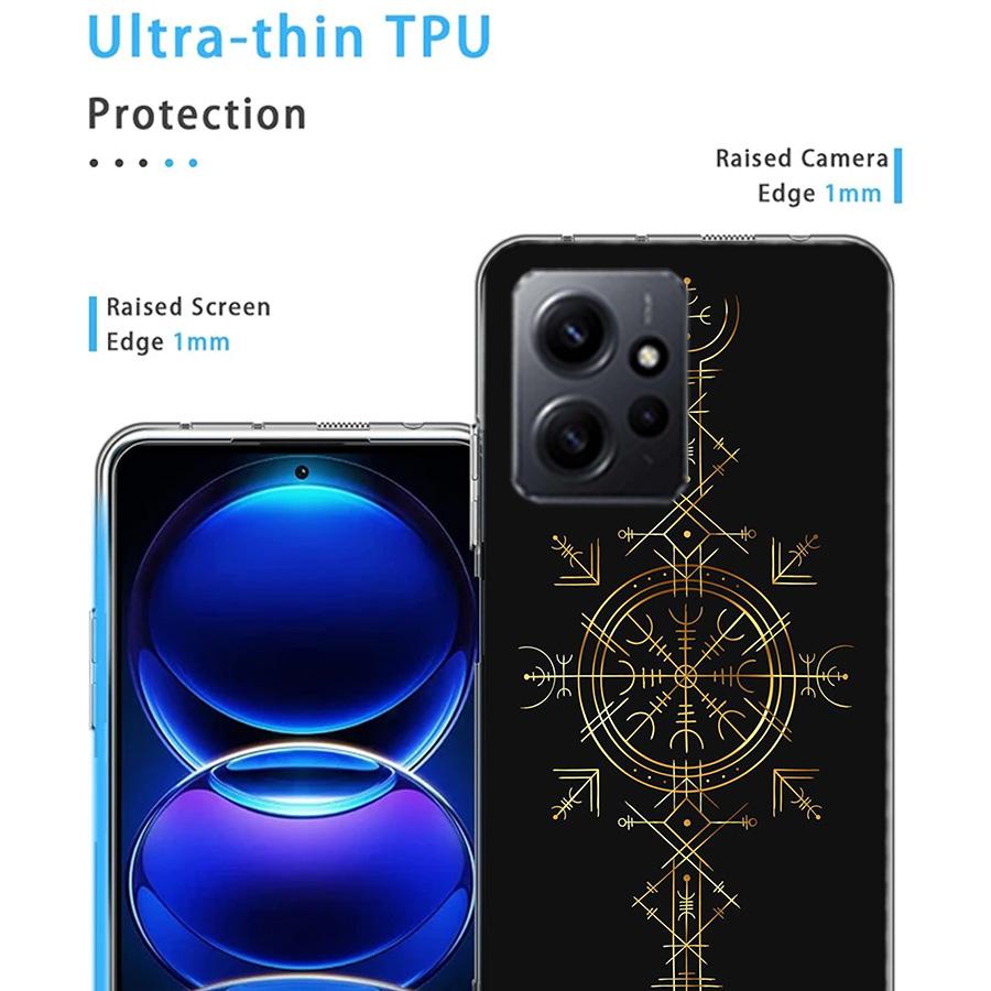 Nordic Norse Phone Case For Redmi Note 14 15 Pro 5G 13 12 Pro Plus 11 11T 11E 11S 10 Pro 10S 9 9S Cover Cell Clear TPU Capa Comp