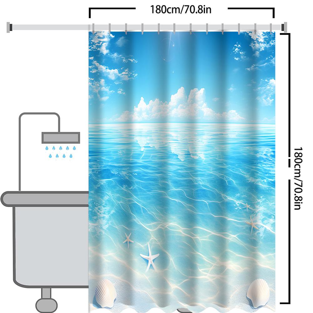 Beach shells starfish Bathroom  Shower Curtain Waterproof fabric bathroom Curtain With 12 Hooks Sunflower Home Deco Free Ship