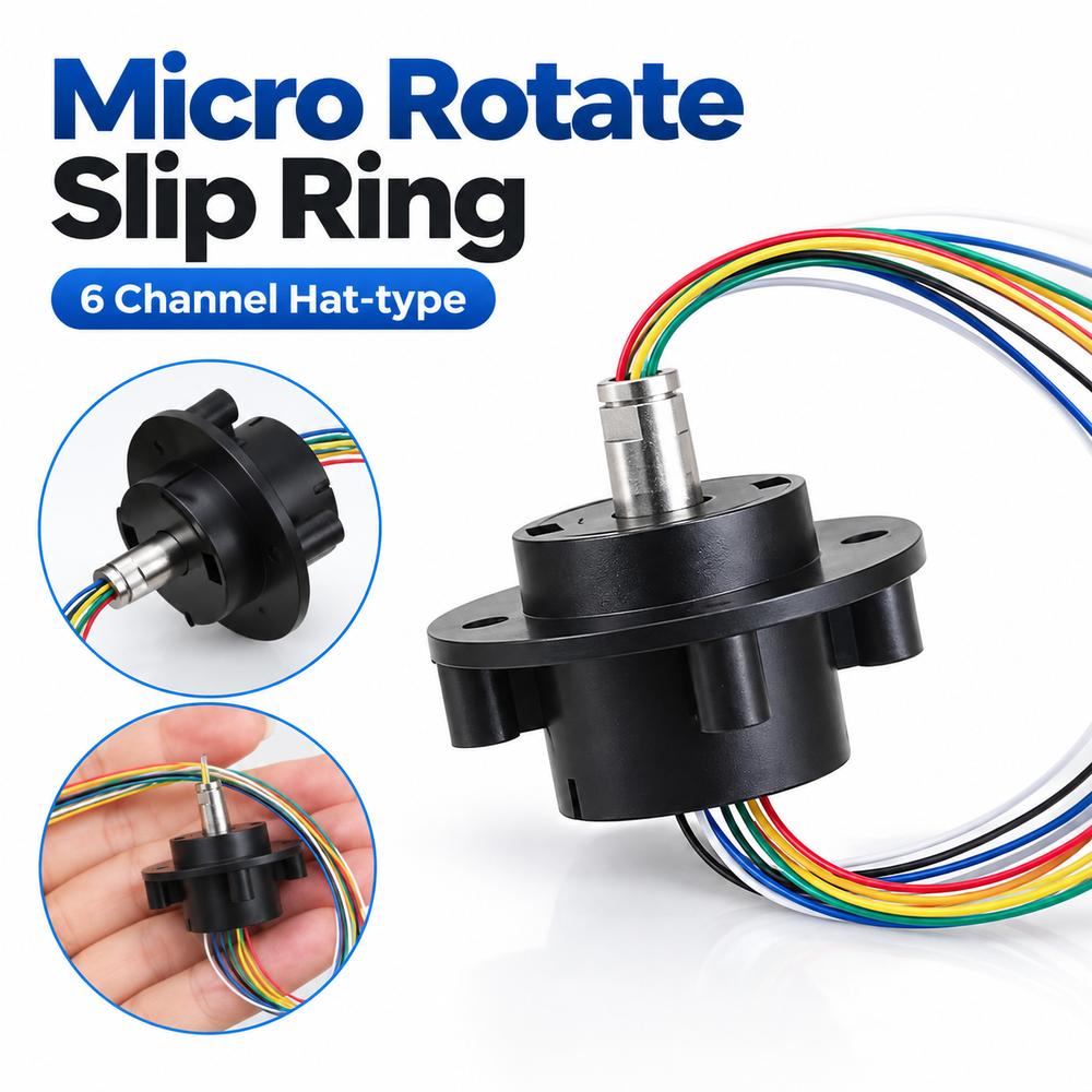 1Pcs Hat-type Slip Ring 2A Rotary Connector New Collector Ring  for Robot Arm