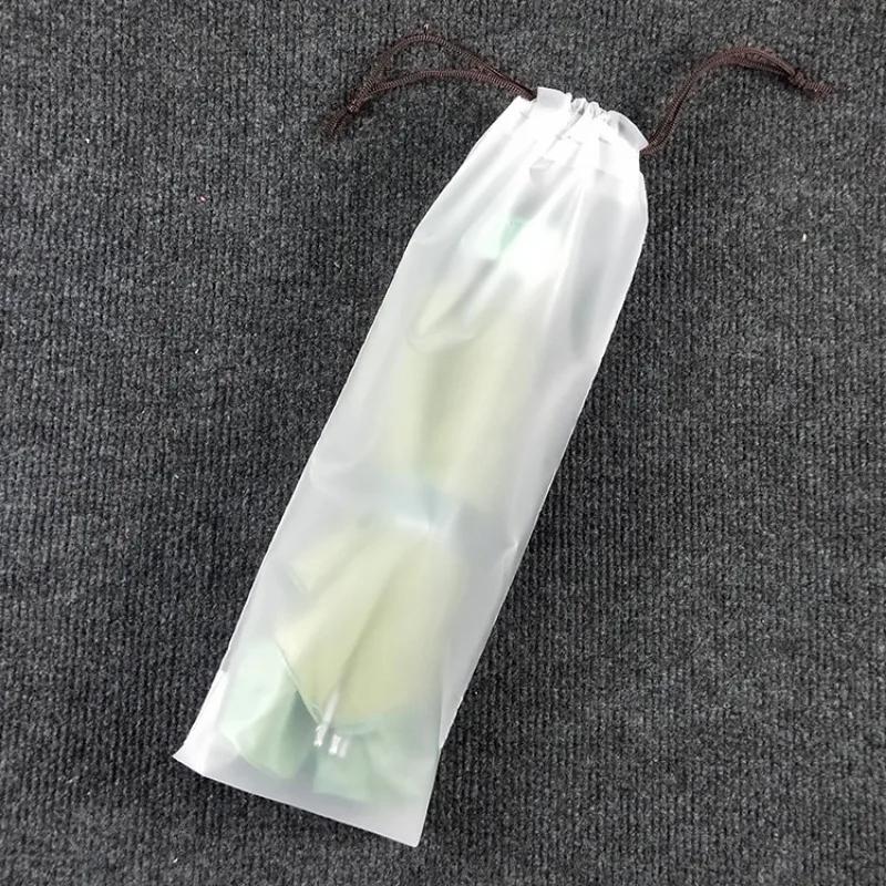 2Pcs Translucent Drawstring Frosted Storage Bag for Umbrella Portable Kid Outdoor Umbrella Scratch-Proof Dustproof White Sleeve
