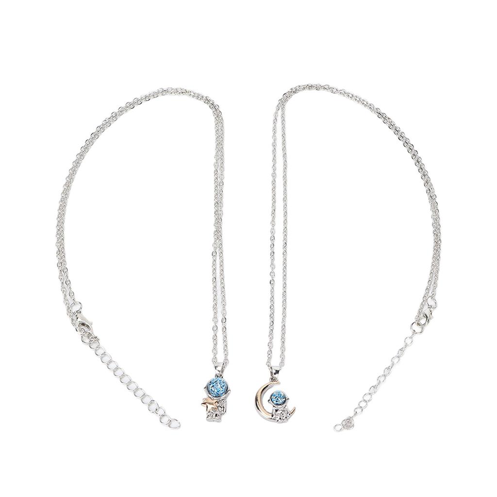 2pcs Exquisite Astronaut Necklace Spaceman Pendants Necklace Valentine s Day Necklace