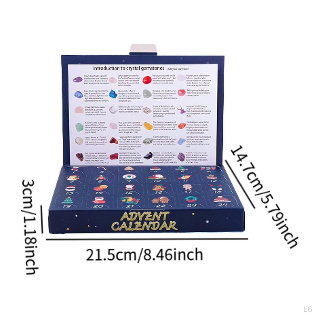 Xmas Advent Calendar with 24 Stones Gift for Kids Adults Children