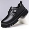 Fashion Fashionable Plus Size New Button Rubber Thick Soled Non Slip Leather Shoes Men's Business Dress Leather Men Shoes Casual Loafers