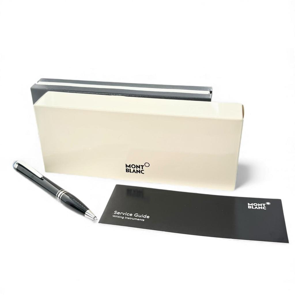 Excellent MONTBLANC Ballpoint Pen Starwalker New Blue Dome White Star Twist Type Used