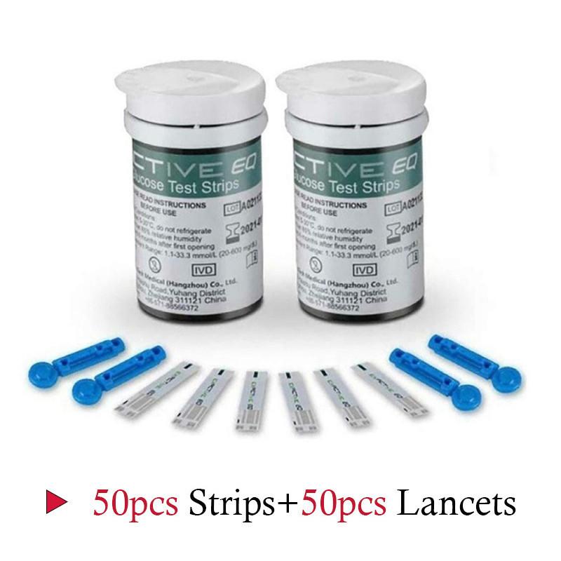 Exactiv Eq Impulse 50pcs Household Glucometer Blood Glucose Needles Papers Test