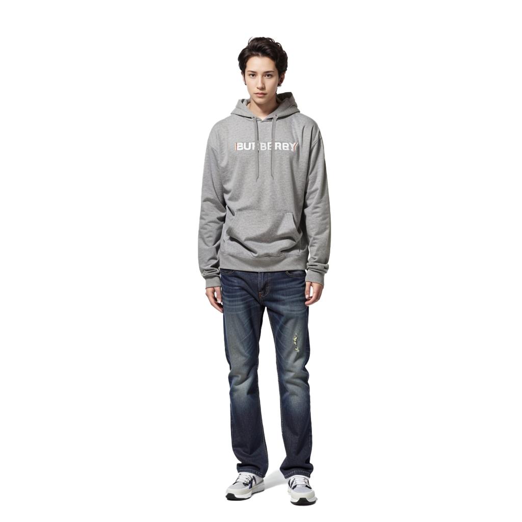Burberry Logo Print Cotton Hoodie 80529791