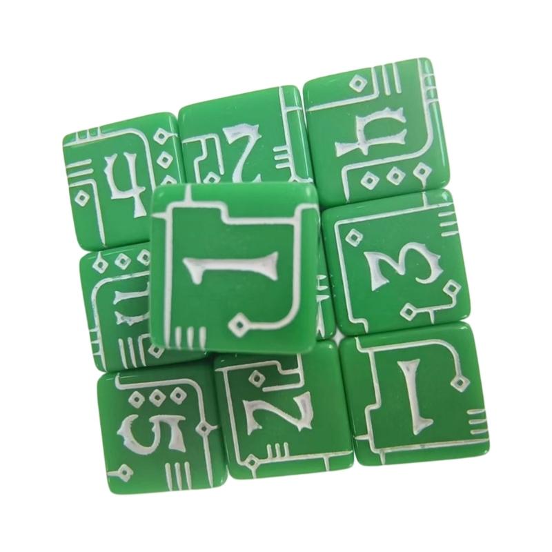 Artistic Geometrics Acrylic Dices with Nonslip Texture Educational Dices for Probability Game and Group Activity