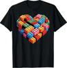 T-shirt Cœur Briques de Construction Saint-Valentin