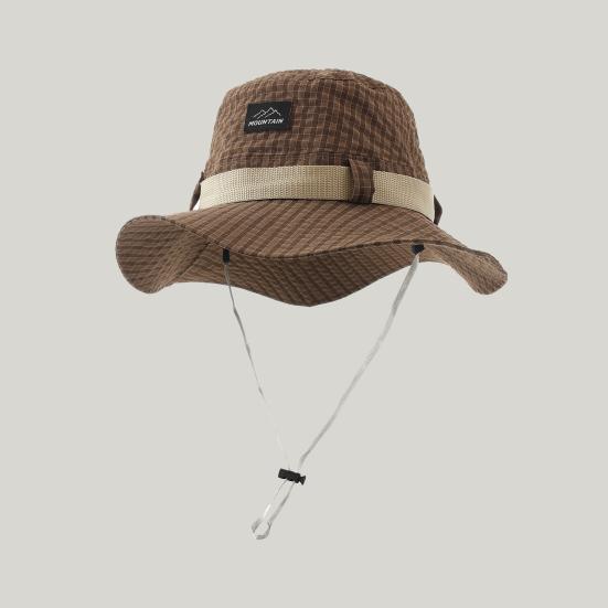 Fisherman Hat for Men, UV Protection Wide Brim Summer Hat, Outdoor Sun Hat with Adjustable Windproof Rope for Hiking Fishing Cycling Sunshade