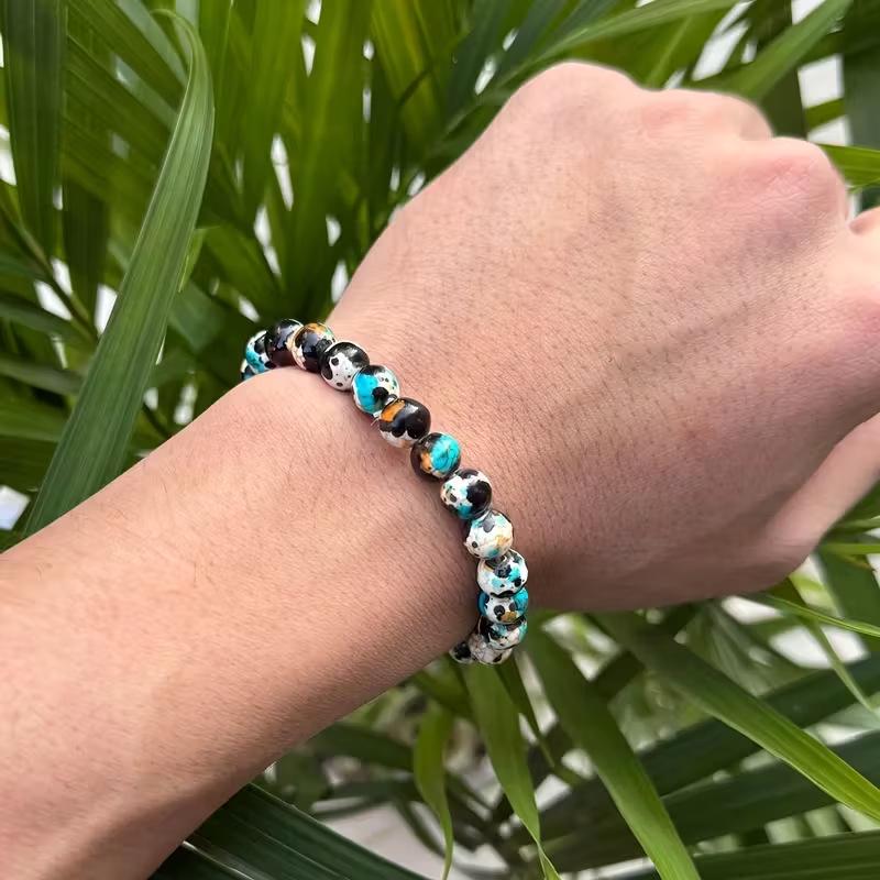 Colorful Turquoise Handmade Elastic Bracelet for Anxiety & Depression Relief