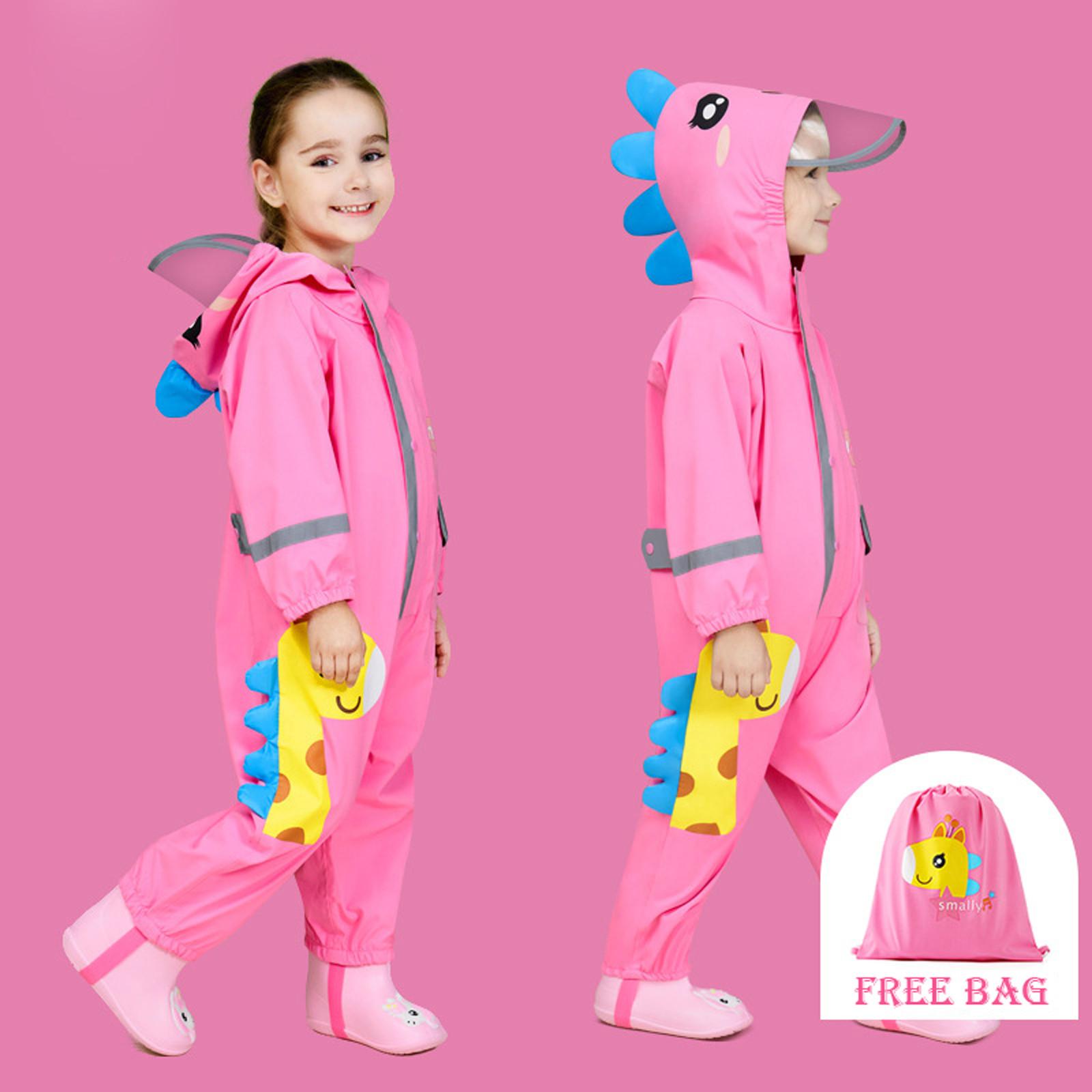 

Детский дождевик, детский капюшон, водонепроницаемый комбинезон, дождевик, грязный плащ XL розовый