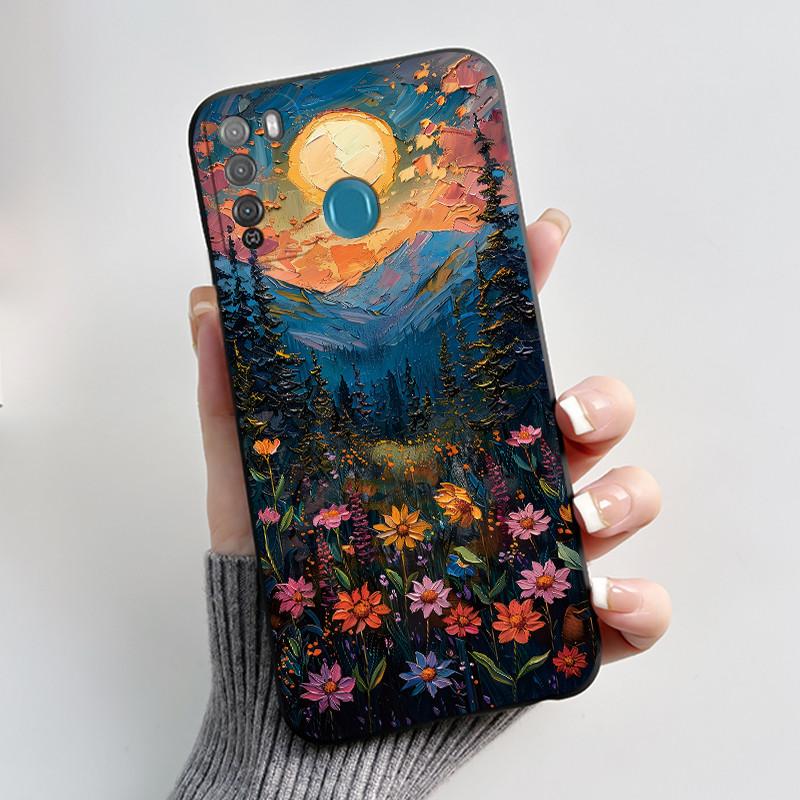 

Phone Case For Itel S16 Pro/Vision 2 Bumper Soft Silicone Jelly Black Case Ins Style Cool Dragon King Painted Shockproof Cover Itel Vision 2