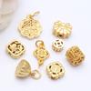 Gold-Plated Copper Lotus Pod Spacer Beads & Pendant Charm for DIY Bracelets