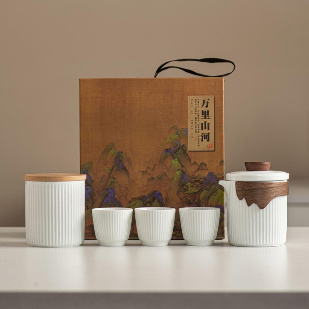 Ceramic Portable Travel Tea Set Business Banking Company High-end Gifts