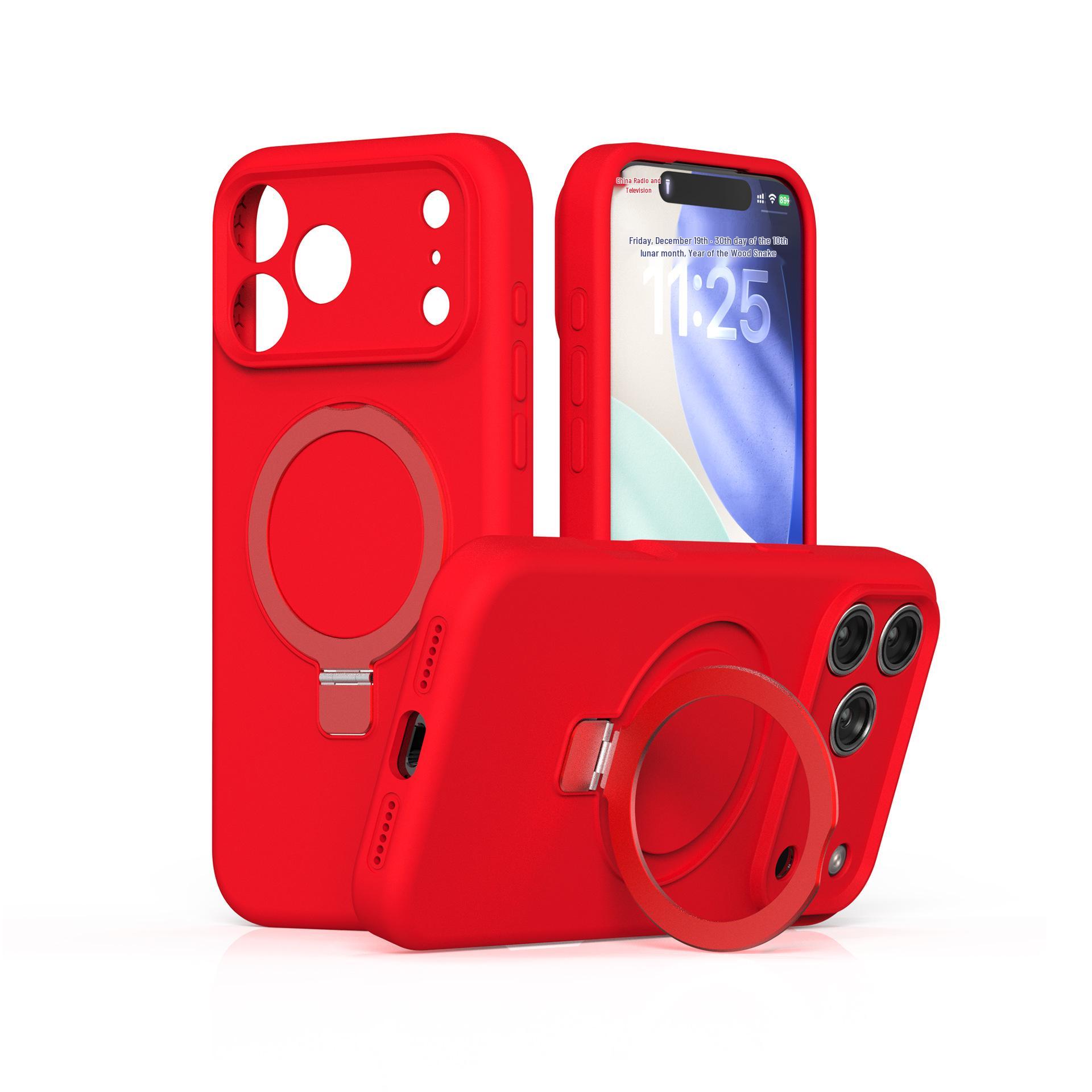 

Liquid Silicone Magnetic iPhone 17 Pro Max Case - Solid Color, Drop-Proof, Stand Feature. iPhone 13 Pro Max