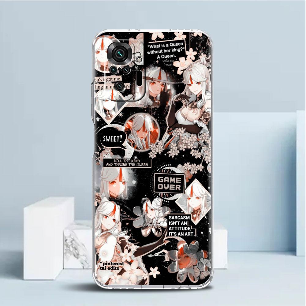 ShockProof Phone Case for Redmi Note 11 11E 10 9 8 Pro 11S 9S 10S K40 9A 9C 8T 7 10C 9t 9s Soft Cover Genshin Impact Beelzebul
