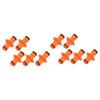 10Pcs Orange Hose Nipple Quick Connect 2‑Way Hose Nipple Irrigation Supplies  Greenhouse Watering