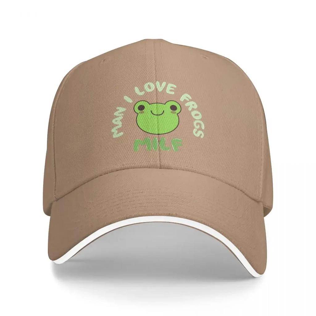 Man I Love Frogs MILF MEME ART Baseball Cap Men Hats Women Visor Outdoor Snapback Caps