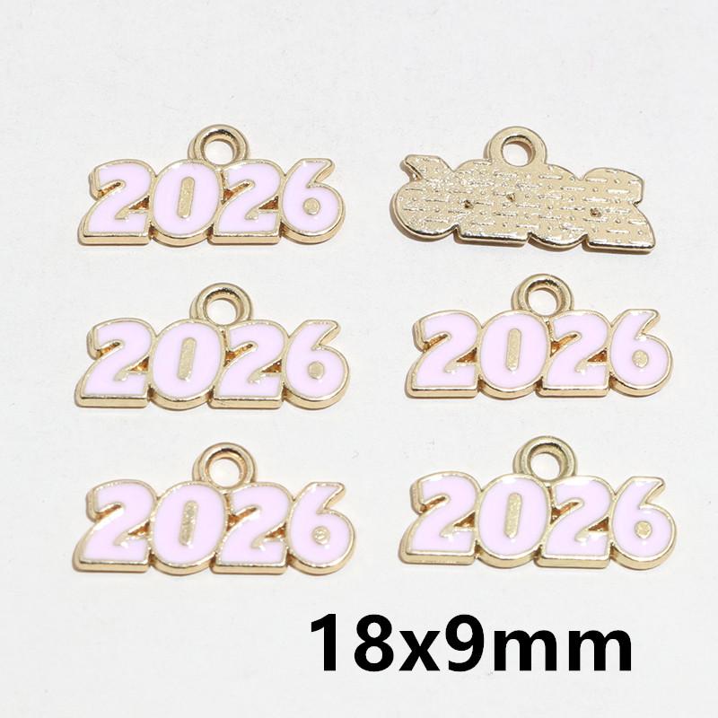 20pcs Enamel Fish Year Number 2026 Charms Pendant DIY Jewelry Making Craft Accessories for Earrings Necklace Bracelet Keychains