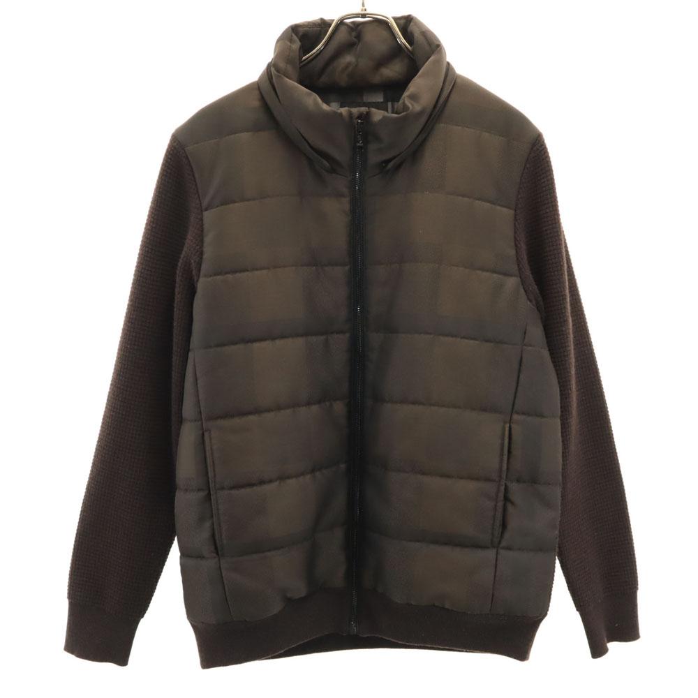 BLACK LABEL CRESTBRIDGE Padded switching Knit jacket LL Brown Women Used