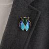 Broche Estilo Nacional, Alfinete de Lapela com Design de Cigana com Asas de Esmalte e Textura de Jade Sintético, Insígnia Cheongsam para Acessórios de Vestuário Chinês
