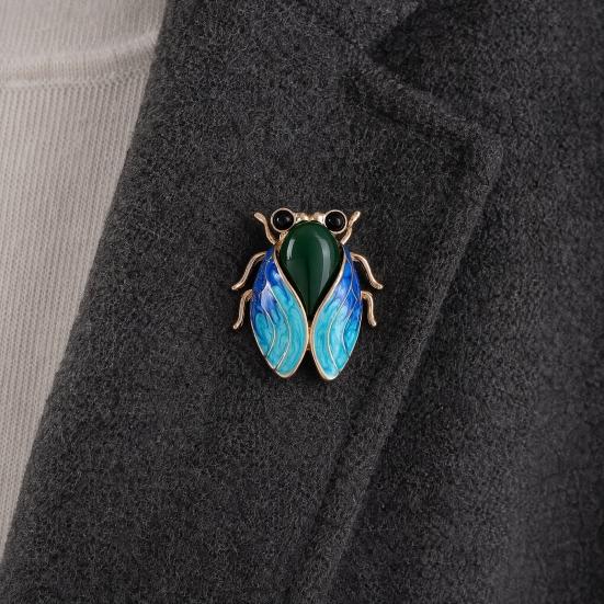 Broche Estilo Nacional, Alfinete de Lapela com Design de Cigana com Asas de Esmalte e Textura de Jade Sintético, Insígnia Cheongsam para Acessórios de Vestuário Chinês