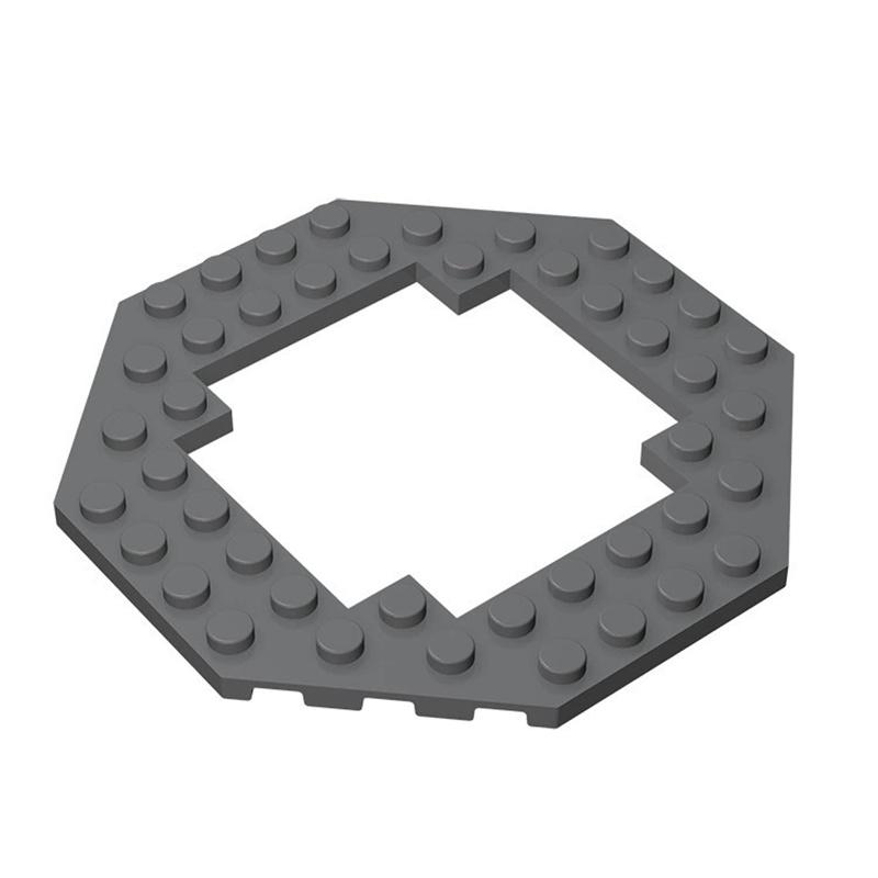 10pcs 6063 Building Parts - 10x10 Diamond Plate & 6x6 Hollow Octagonal Plate, MOC Building Blocks Compatible with Major Brands 10pcs темно-серого