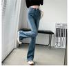 Herbst Winter Neue Harajuku Lose Warme Hohe Taille Hose Jean Hosen Frauen Verdicken Schlaghosen Samt Vintage Dünne Denim Hosen