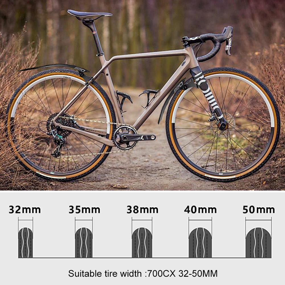 Bike Tire Wheel Mudguard Adjustable Road Bike Wheel Fenders Lightweight Front & Rear Mudguard for Front Rear Wheels Below 50mm