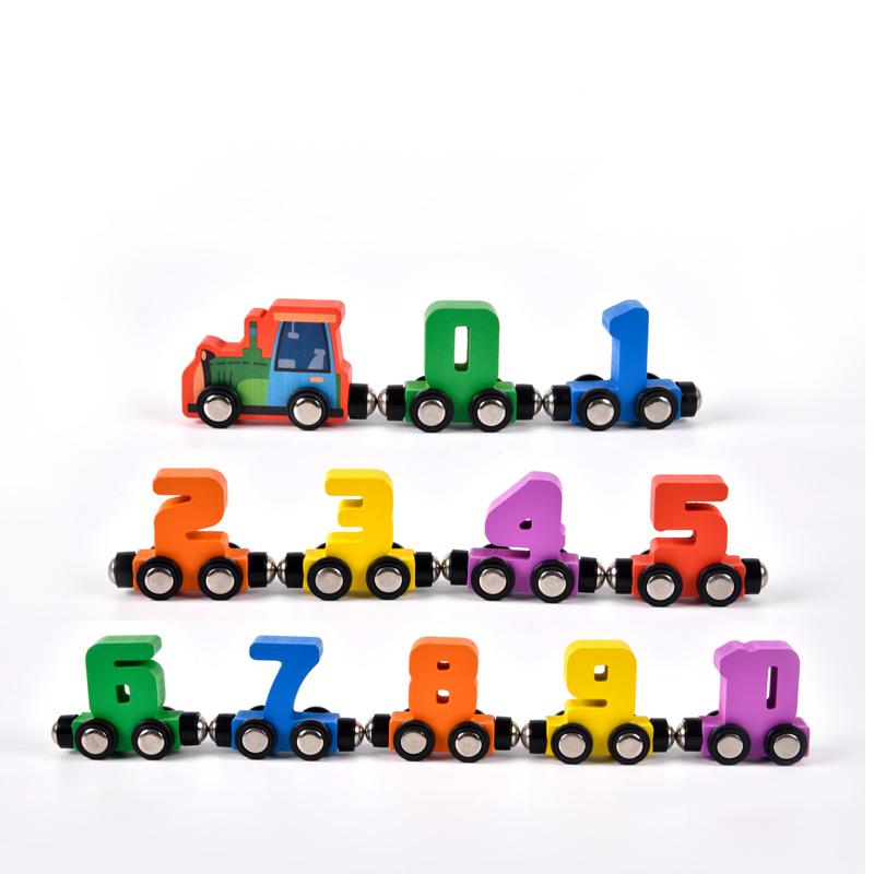 

Деревянный цифровой набор игрушечного поезда для детей, изучающих цифры и цвета, развивающая игрушка для сортировки и складывания для детей