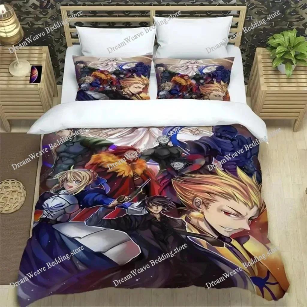 Fatestay Night Luxury Bedding Set Japan Anime Cartoon Duvet Cover Set Comforter Bedspread Twin Single Size Printed Home Textile7