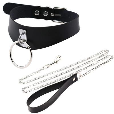 DOKiDOKi Halsband und Leine mit Ring für Cosplay SM Cosplay SM Süßer Choker (Schwarz) - Meister/Sklave/Katzenkostüm, Fesseln, Handschellen, Halsband,