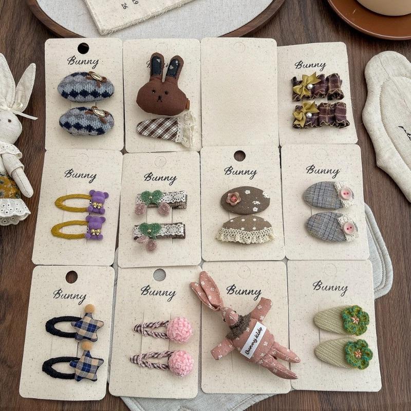 Cartoon Children's Hairpins Fabric Knitted Cute Girl Barrettes Bangs Side Clip Hairpin Hair Clip Kids Headwear Hair Accessories