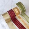 Ribbon Christmas Red Decorative Cuffed Edge Iron Copper Wire Shaping Special Ribbon Gift Packaging Box Tied Floating Ribbon Crafts Making Ribbons
