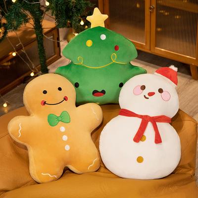 Christmas Series Pillow Snowman Christmas Tree Gingerbread Man Plush Toy Christmas Decoration Pillow Ornaments