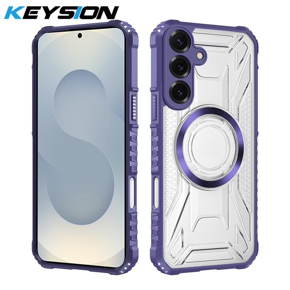 KEYSION Custodia Magnetica Trasparente per Samsung S26 Ultra 5G Silicone+PC Custodia per Telefono Resistente agli Urti per Galaxy S26 S26+Plus