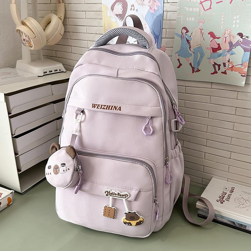 

Новый высококачественный, свежий и милый рюкзак, простой многокарманный и вместительный рюкзак для учеников средней и старшей школы