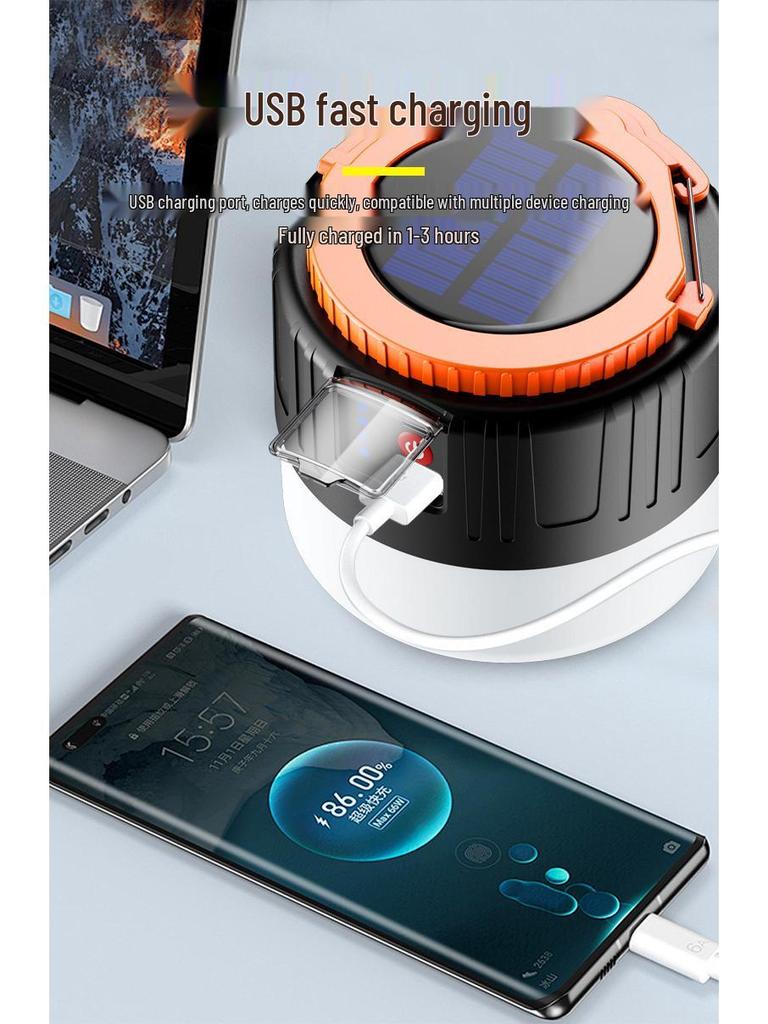 LED Solar Charging Light Bulb for Outdoor Camping and Emergency Power Outages