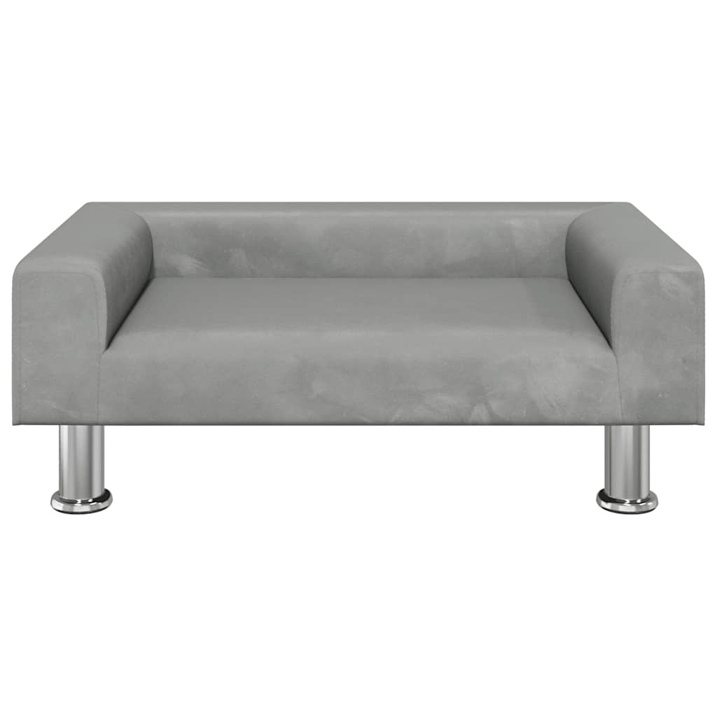 Dog Bed Light Grey 70x45x26.5 cm Velvet