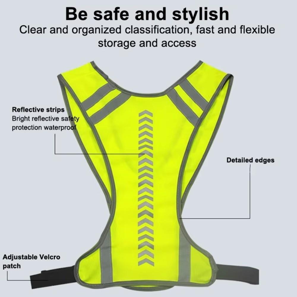 Reflective Cloth Reflective Vest Adjustable Fit Safety Jacket Protective Vest Running Jogging