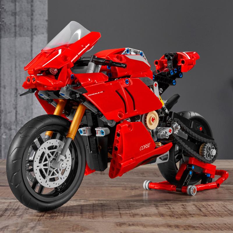 Technical Motorcycle Ducatis Racing Car Building Blocks Model Motorbike Vehicle Bricks Toys for Kids Christmas Gifts