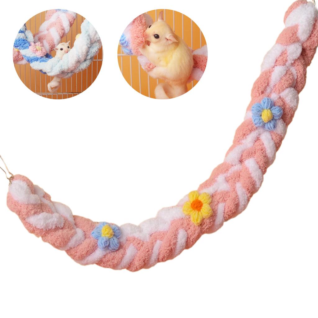 Small Pet Swing Toy Parrots Cage Hanging Rope Hamsters Climbing Rope Toy for Sugar Glider Squirrels Cage Interactive Toy