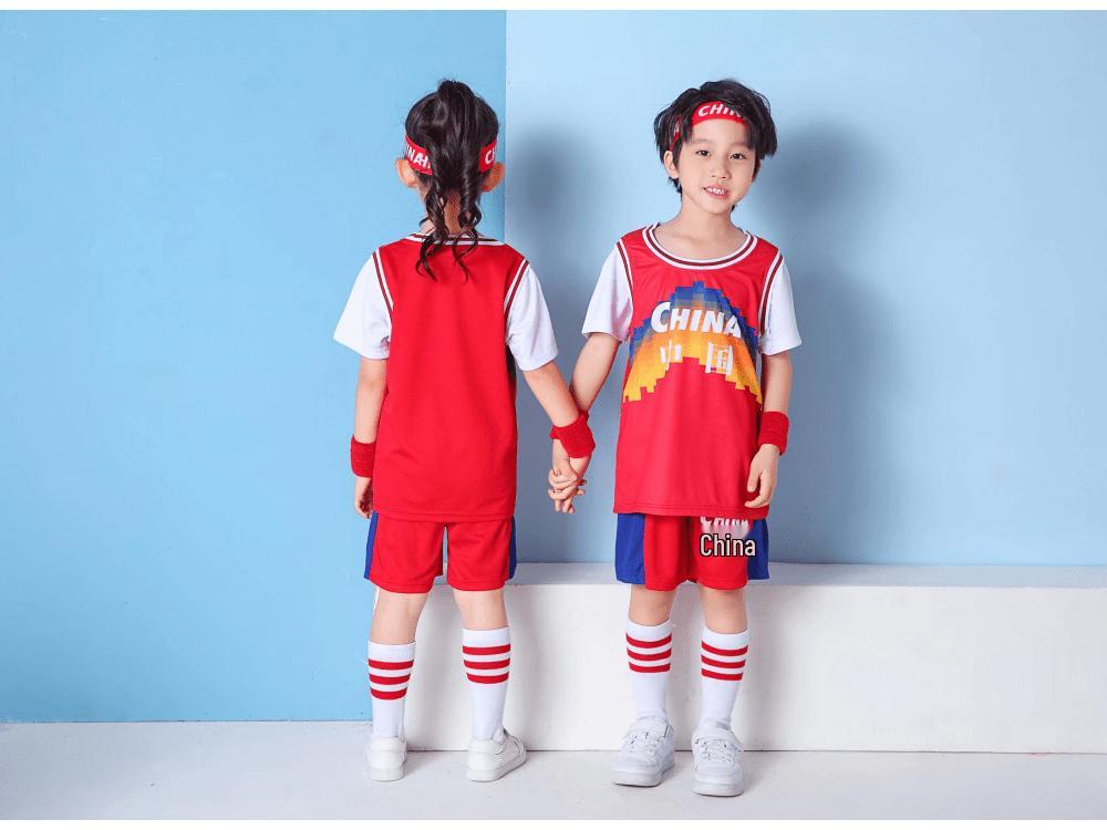 Two-in-One Children’s Basketball Jersey and Shorts Set for Kindergarten and School Training