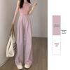 Korean-Style High-Waist Wide-Leg Summer Pants for Women - Ice Silk, Floor-Length