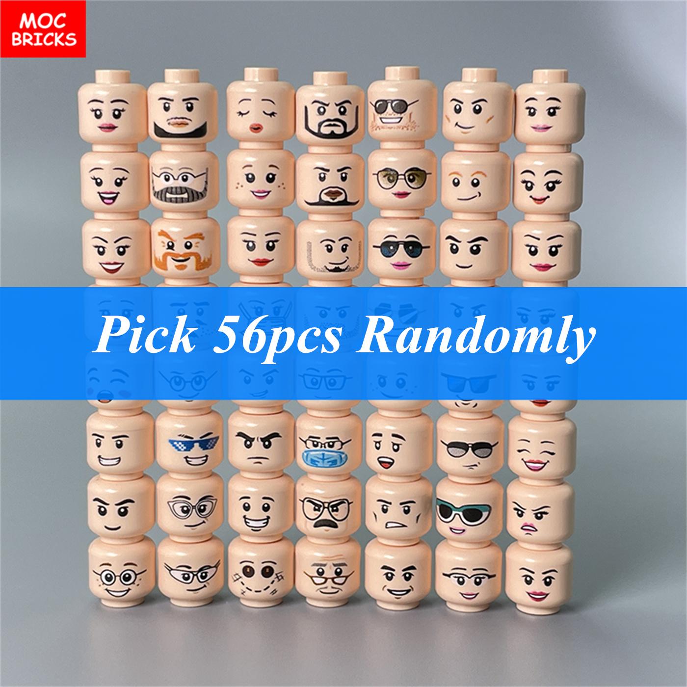 Pack MOC Steine Figur Gesicht Junge und Mädchen Kopf Ausdruck DIY Pädagogische Bausteine Spielzeug Ideal Für Kinder Geschenke