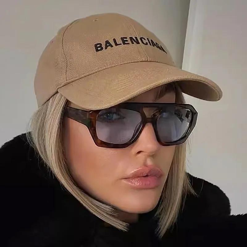 Nowe Vintage Kwadratowe Okulary Przeciwsłoneczne Moda Kobiety Mężczyźni Podwójne Mostki Okulary Damskie Szykowne Wielokątne Okulary Przeciwsłoneczne Odcienie Leoparda Okulary