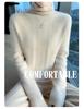 Women's High Neck Cable Knit Wool Sweater - Slimming Long Sleeve Cashmere Top