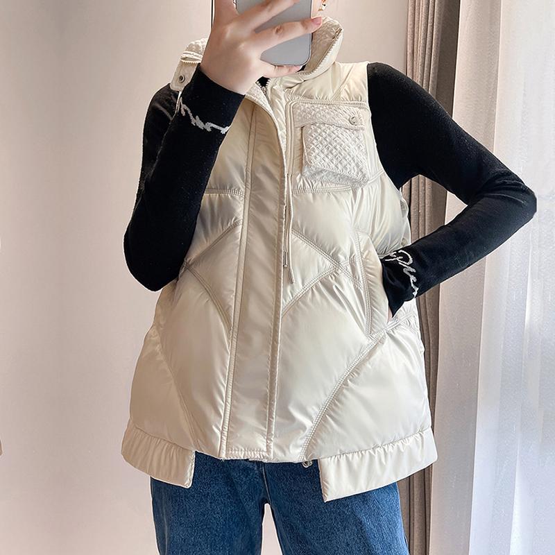 Kobiety jesienno-zimowa Soild zagęścić nowa odzież wierzchnia kamizelka wyściełana bawełną stójka bezrękawnik płaszcz kamizelka