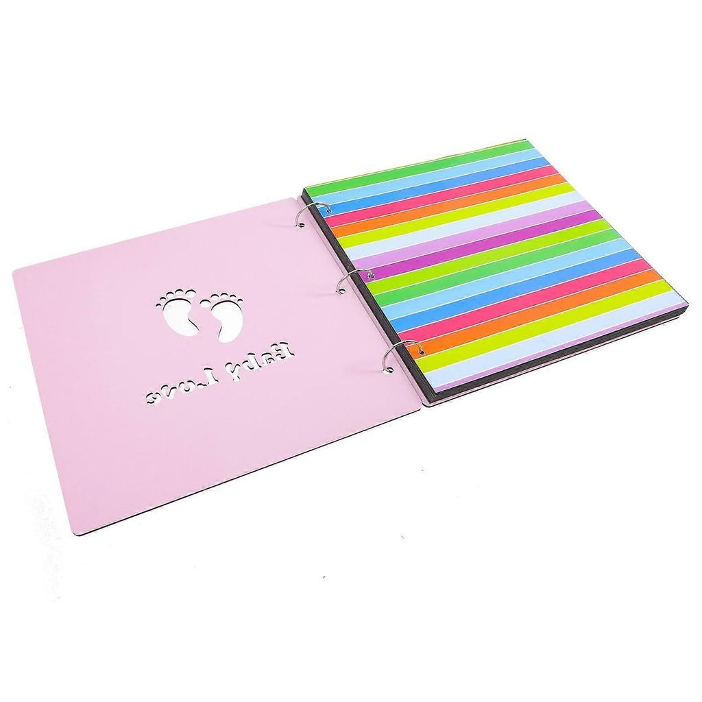 Diy Photo Book For Baby Cardboard Material Wood Cover Scrapbook Album 28.8x28.8Cm 1Pcs