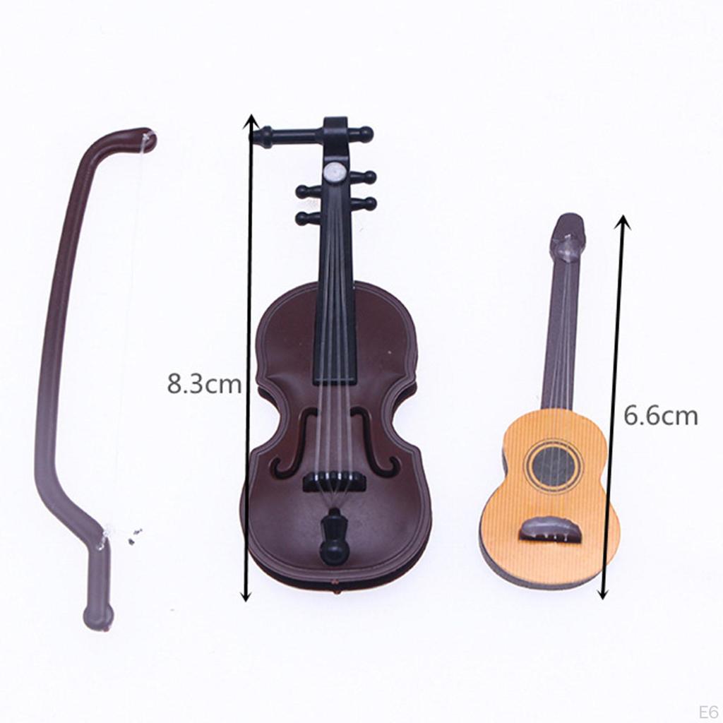 1/12 Mini Wooden Musical Instrument Model Toys Life Scene Doll House Oranments